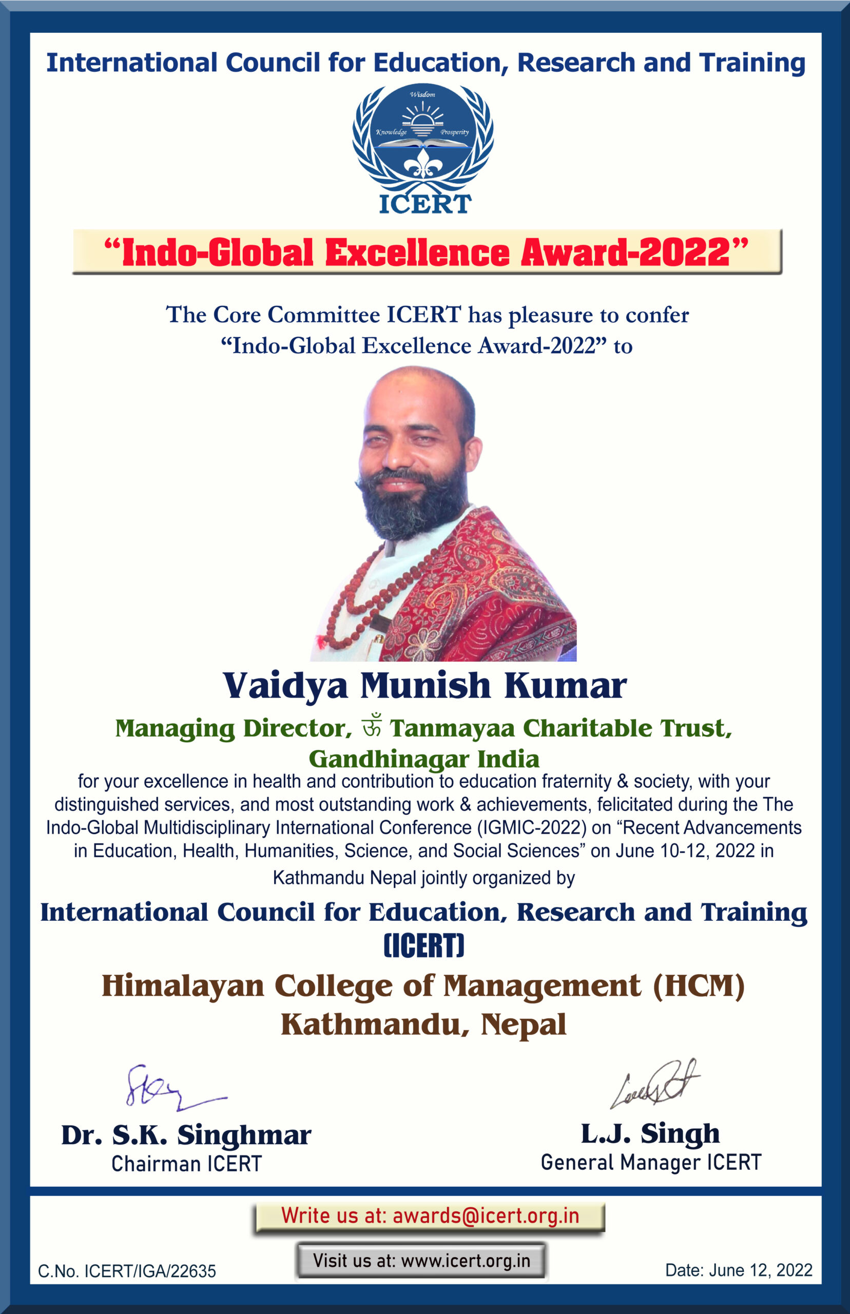 35. Vaidya Munish Kumar